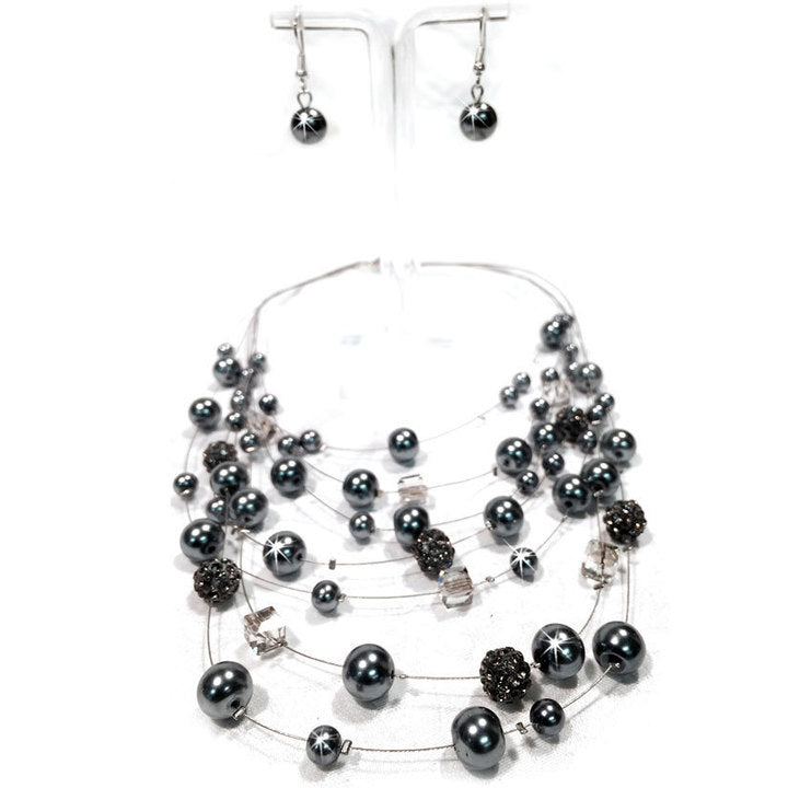 Jacqueline Kent  Pearl and Crystal Shell Necklace