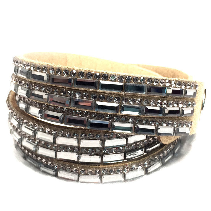 Jacqueline Kent Rectangle Crystal Wrap Bracelet