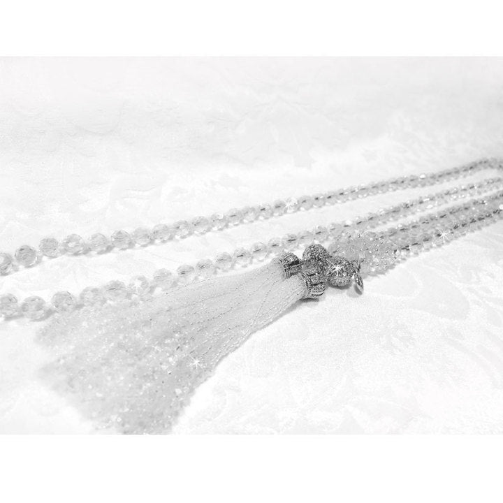 Magnetic Crystal Tassel  Necklace and Earring Set