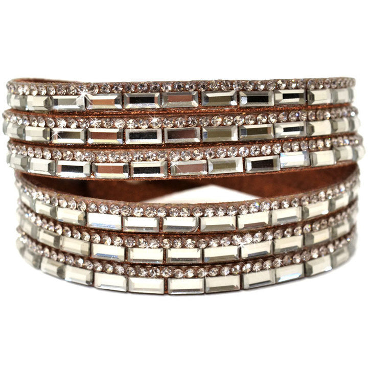 Jacqueline Kent Rectangle Crystal Wrap Bracelet