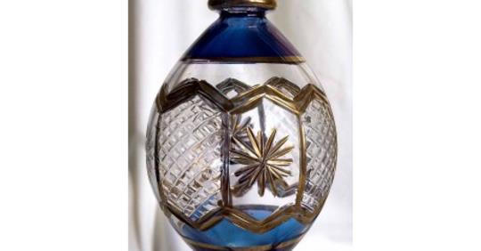 Egyptian glass Christmas Egg  with gold