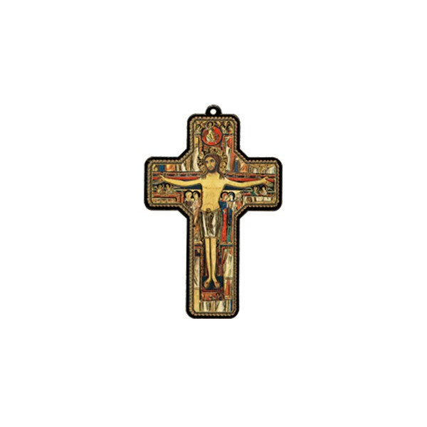 St.Damian Wood Laminated Cross