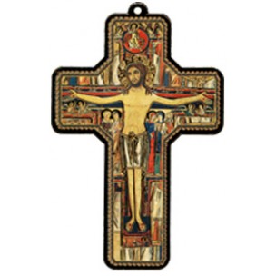 St.Damian Wood Laminated Cross