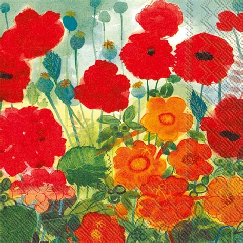 Luncheon Poppy  Napkins