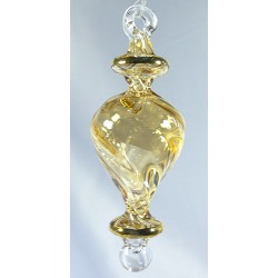 Yellow with gold crystal Christmas tree double point